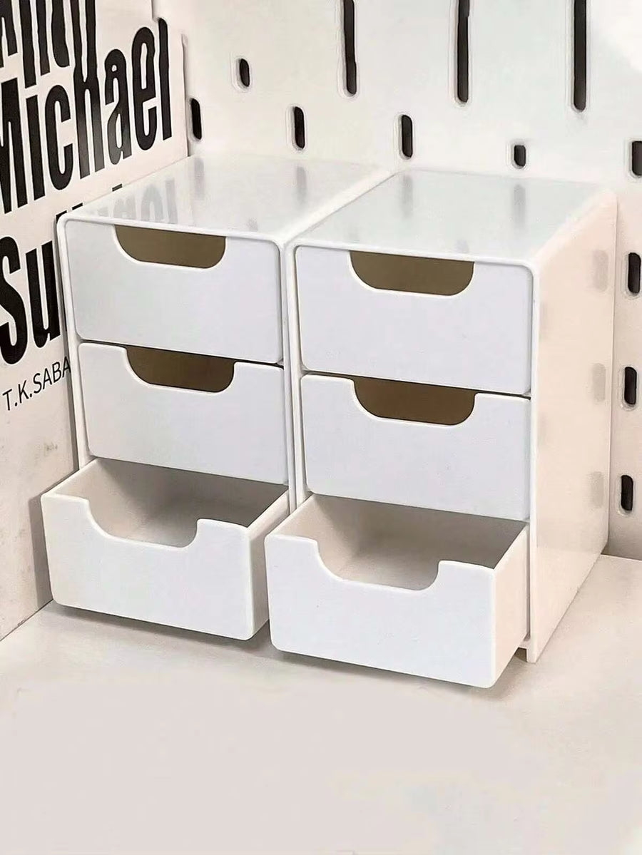Mini Chic 3-Tier Drawer Organizer For Desk Perfect For Office Supplies, Jewelry Cosmetics Storage Desk Organizer